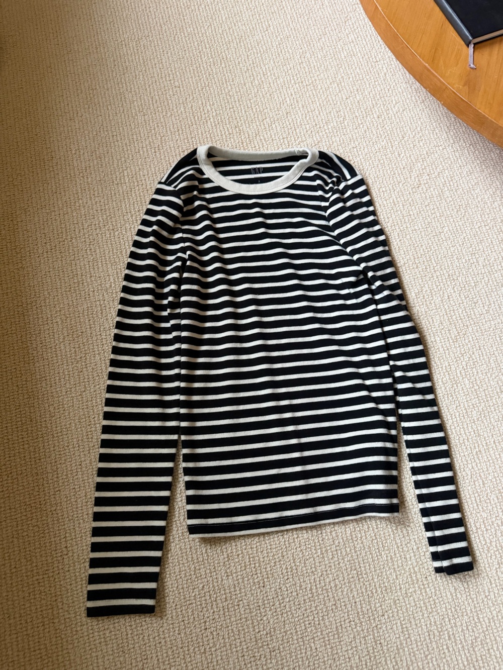 GAP Black and White Striped Top